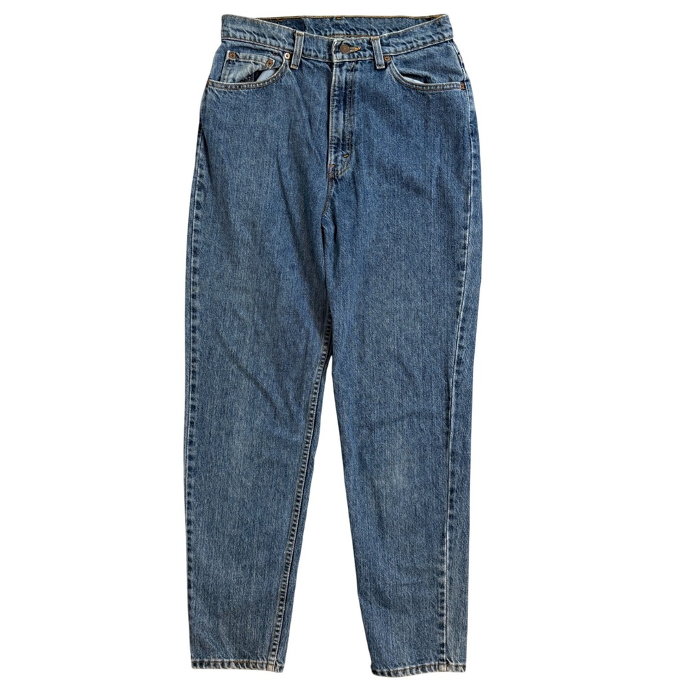 Levis 521 Vintage High Waisted Tapered Leg Jeans Medium Wash Blue 12 M USA Made